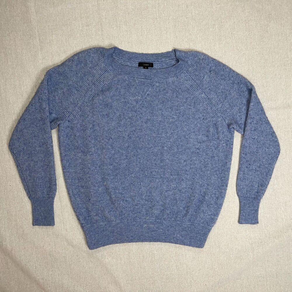J. Crew | Light Blue Waffle Knit Wool & Alpaca Blend Crewneck Sweater | Small